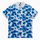 Discount Sale Aqua Flower Short Sleeve Poloshirt